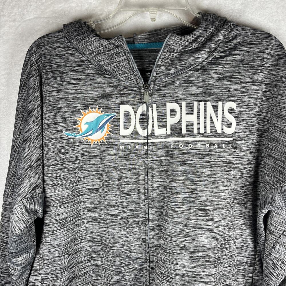 Miami Dolphins Women’s Jacket Full Zip Hoodie NFL Team Apparel XL Gray Coat